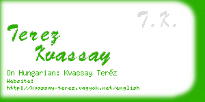 terez kvassay business card